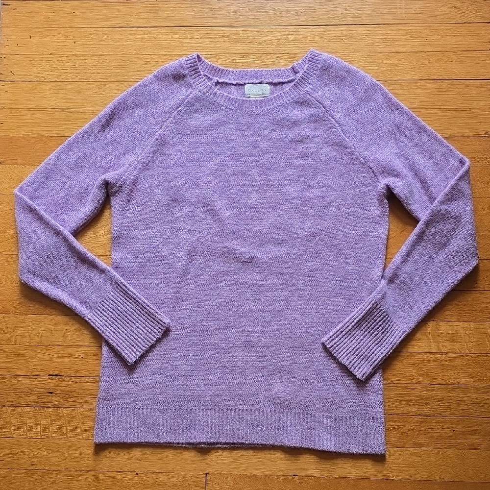 Caslon, Cozy Raglan Sleeve Sweater, Purple/Lavender, EUC, Women's S